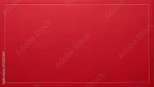 Fototapeta Red Textured Surface with Subtle Ripples and Gold Border Blank Backgorund