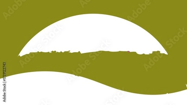 Fototapeta Abstract Green and White Organic Shapes with a Textured Edge olive green