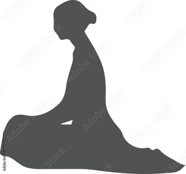 Fototapeta Silhouette of Serene Contemplation A Meditative Figure Expressing Inner Peace and Balance in Quiet Reflection Practicing Mindfulness