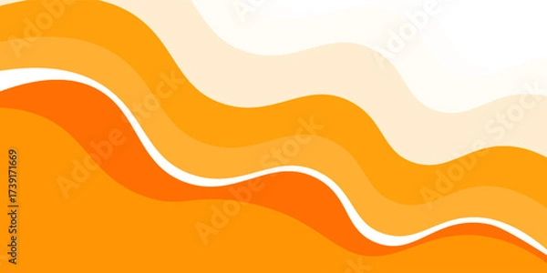 Fototapeta Vector orange line background curve element with white space for text and message design, overlapping layers, vector