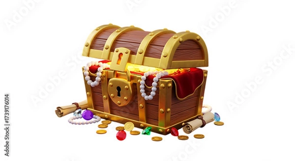 Obraz Discover hidden treasures and wealth in this fantasy treasure chest illustration