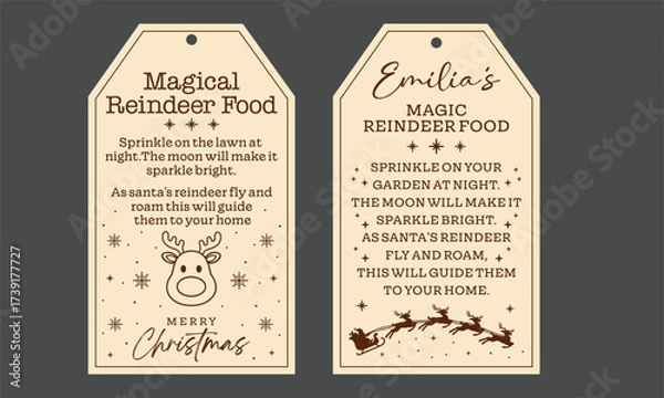 Obraz Magical reindeer food tag laser cut