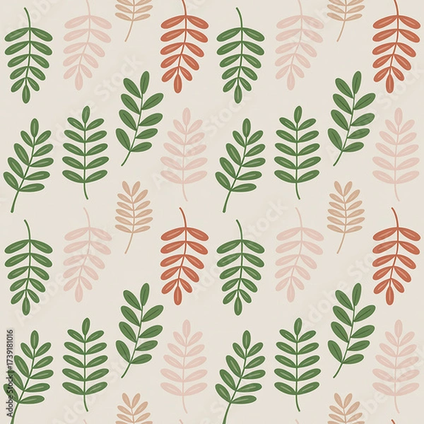Fototapeta Seamless Leaf Pattern Bundle for Crafts