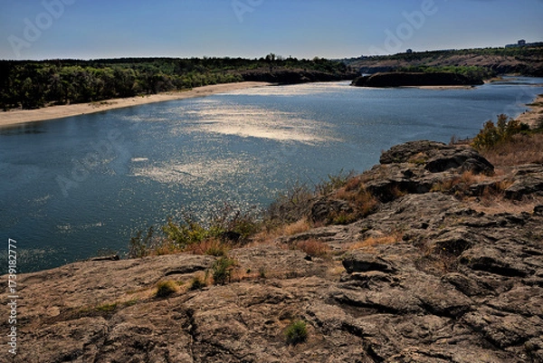 Obraz The island of Khortitsa rocks