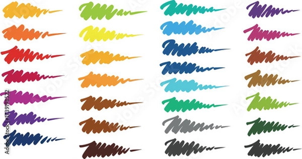 Fototapeta Colorful marker strokes create a vibrant design element, perfect for adding a splash of color to any creative project or artistic design.