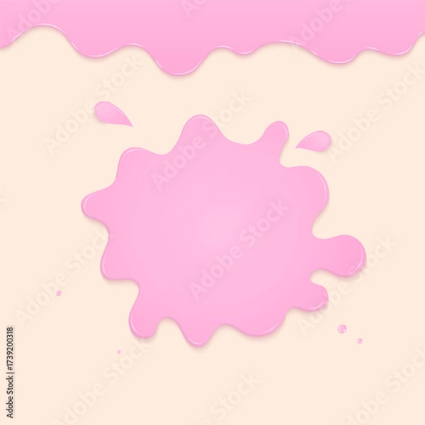Obraz Strawberry milk splash on cream background