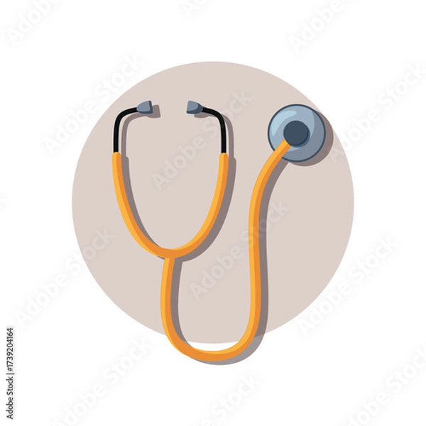 Obraz Yellow Stethoscope on white background