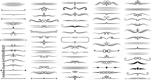 Fototapeta Elegant dividers and ornamental borders provide a decorative design element for invitations, certificates, and vintage layouts.