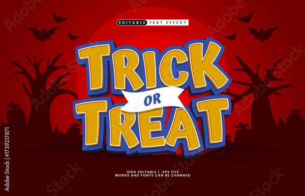 Fototapeta trick or treat editable text effect