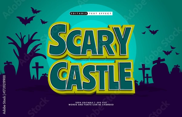 Fototapeta scary castle editable text effect