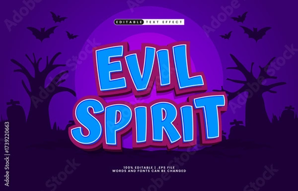 Fototapeta evil spirit editable text effect