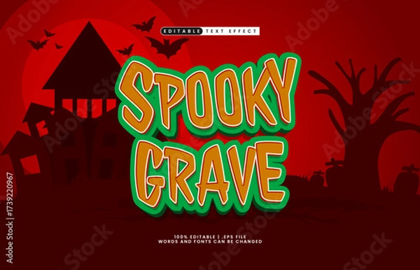 Fototapeta spooky grave editable text effect