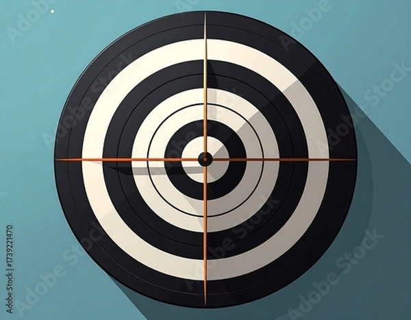 Fototapeta Target symbol: Aim, accuracy, precision, goal, focus, design, illustration, vector