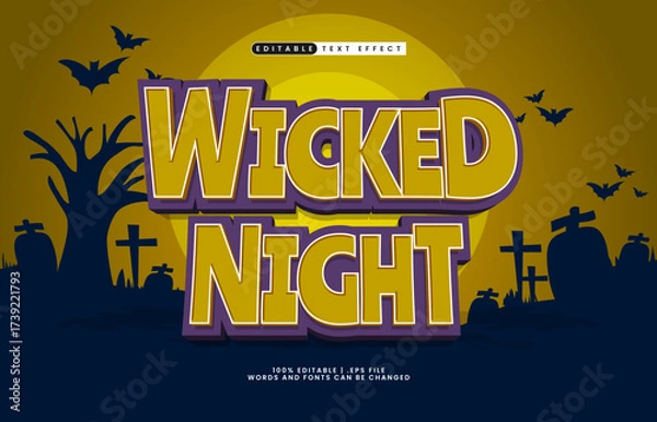 Fototapeta wicked night editable text effect