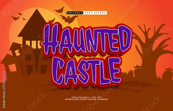 Fototapeta haunted castle editable text effect