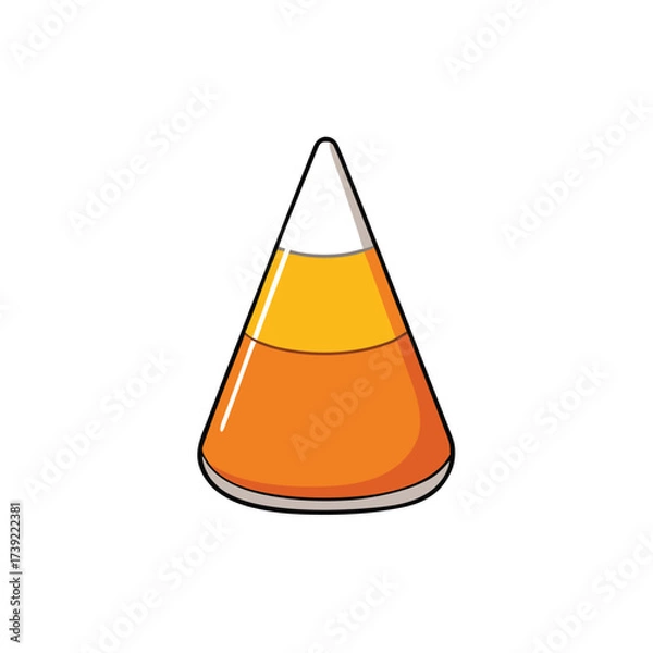 Fototapeta Minimalist candy corn graphic on white background halloween