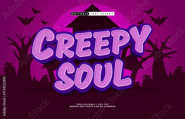 Fototapeta creepy soul editable text effect