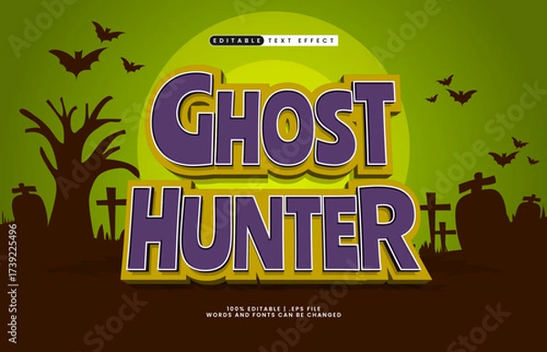 Fototapeta ghost hunter editable text effect