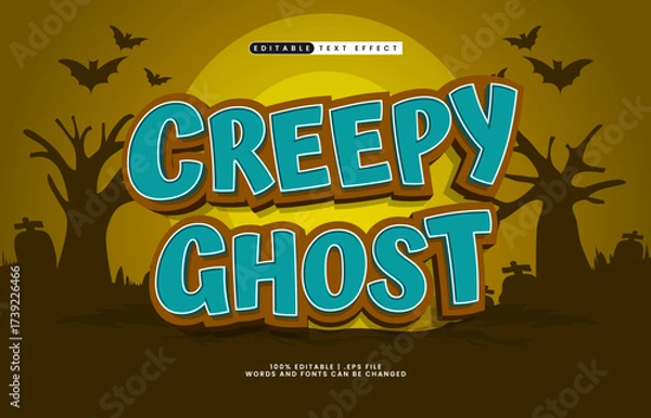 Fototapeta creepy ghost editable text effect