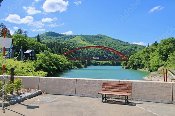 Fototapeta 只見川（福島県・柳津町）