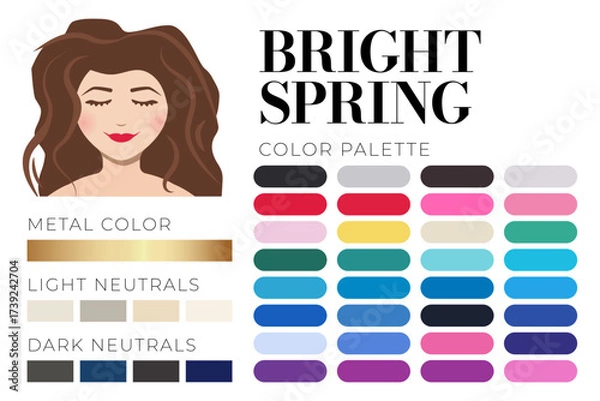 Fototapeta Bright Spring Type for 16 Season Color Analysis System