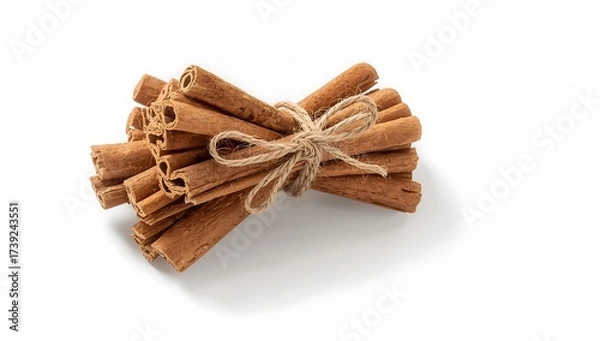 Fototapeta cinnamon sticks isolated on a white background