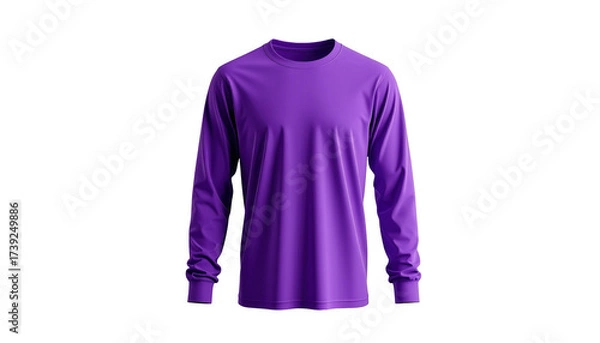 Fototapeta Rendered image showcases a long-sleeved garment, presented on a dark backdrop. The attire features a vibrant, saturated purple hue.