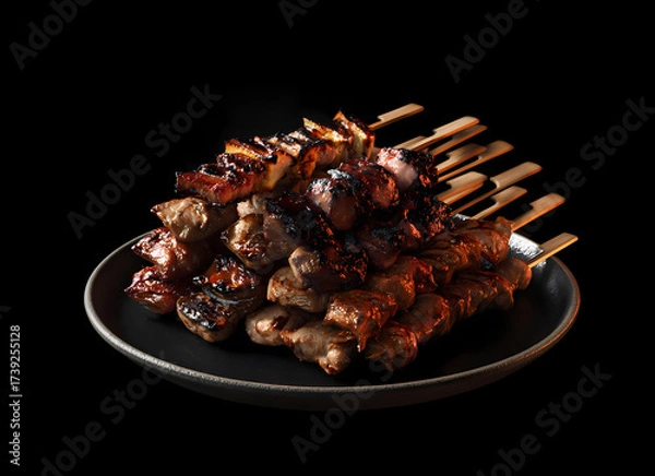 Fototapeta たくさんの焼き鳥