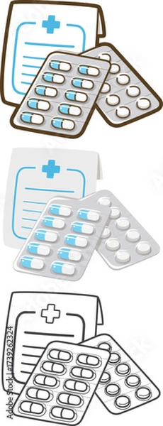 Obraz 薬（カプセルと錠剤、薬袋）