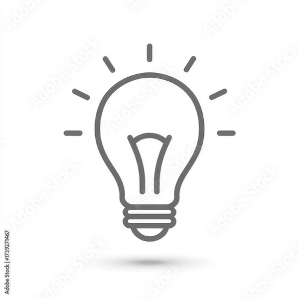 Fototapeta Light Blub Icon. Linear Outline Illustration of Light Bulb with Graphic Design