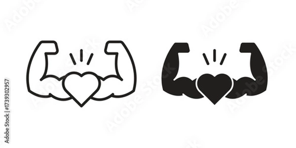 Obraz Strong heart icon simple vector symbol