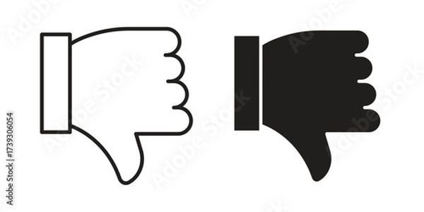 Obraz Thumbs down icon simple vector symbol