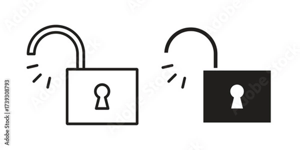Obraz Unlock icon simple vector symbol