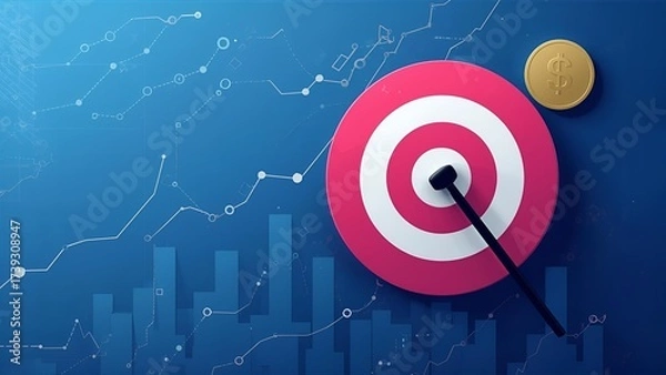 Fototapeta Target, wallpaper, business and organizational directions that must be implemented together to achieve success