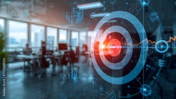 Fototapeta Target, wallpaper, business and organizational directions that must be implemented together to achieve success