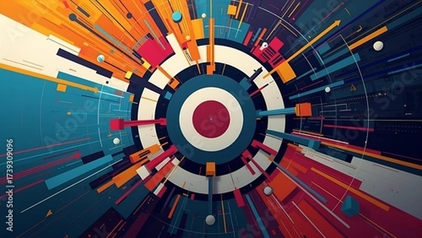 Fototapeta Target, wallpaper, business and organizational directions that must be implemented together to achieve success