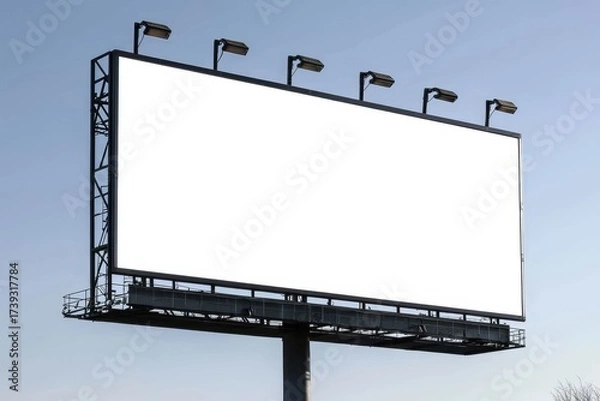 Fototapeta An unoccupied billboard is prominently displayed in the outdoor setting.