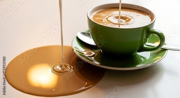 Obraz cup of coffee with a spoon