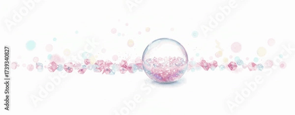 Fototapeta Prism Orbs Multicolored crystal balls isolated watercolor vector illustration svg