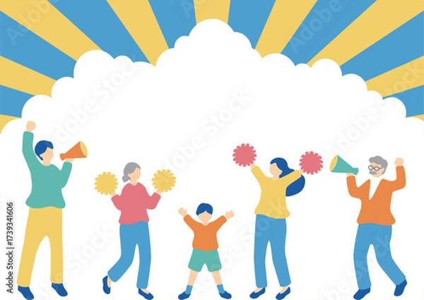 Fototapeta 応援する家族