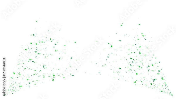 Obraz green and white confetti explode isolated on transparent background ,png black friday big sale shopping and celebration social media design element	