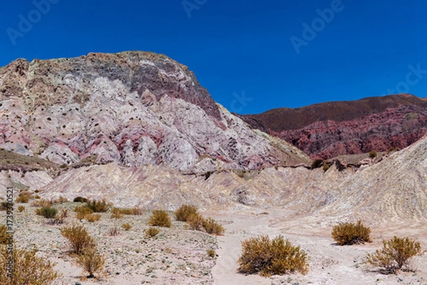Fototapeta View of the beautiful Rainbow Valley Valle del Arco iris at the Atacama Desert - Atacama, Chile