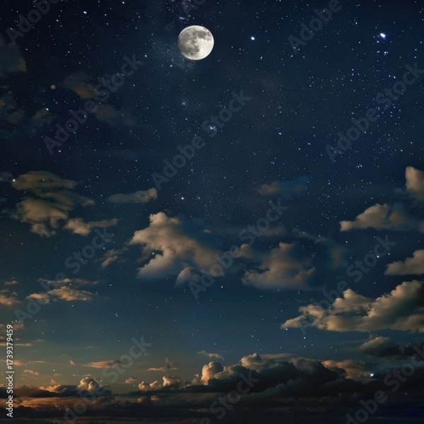 Obraz a night sky with a moon