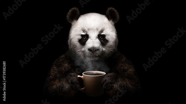 Fototapeta sleepy animal concept showing tiredness and lack of rest mood.