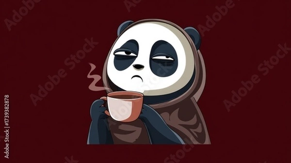Fototapeta sleepy animal concept showing tiredness and lack of rest mood.