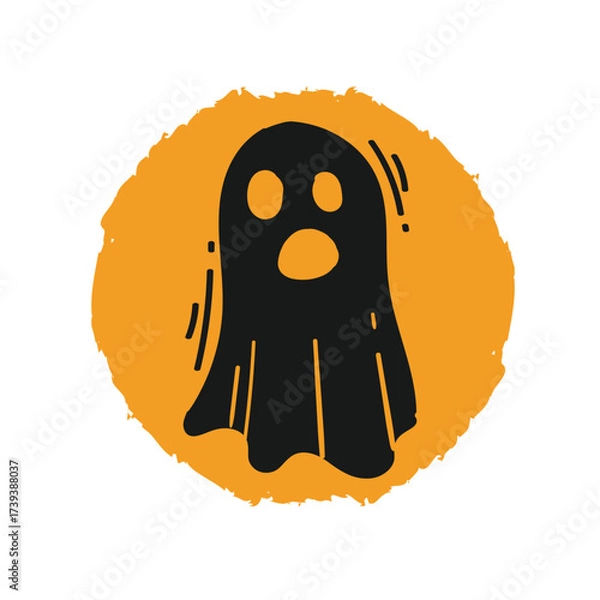 Fototapeta Happy halloween ghost element vector design isolated on white background.