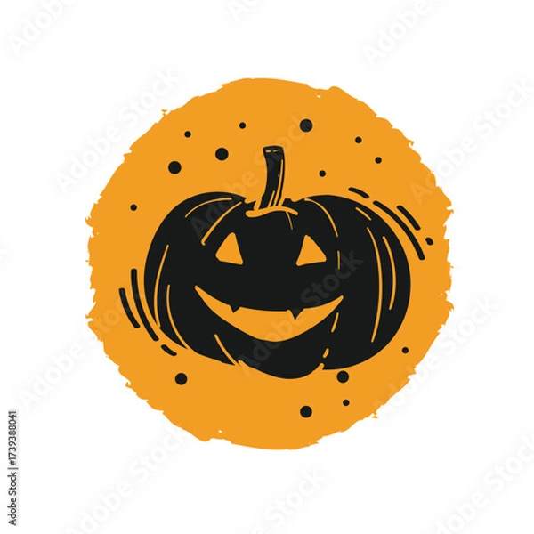 Fototapeta Halloween Jack O Lantern pumpkin element design isolated on white background.