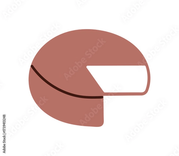 Fototapeta Traditional French cheese wheel with cut wedge slice, authentic dairy product made from milk, gourmet delicacy artisan appetizer symbol of French cuisine, round farm style food vector illustration.