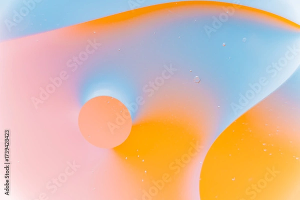 Fototapeta Abstract Fluid Dynamics with Orange, Pink, and Blue Colors
