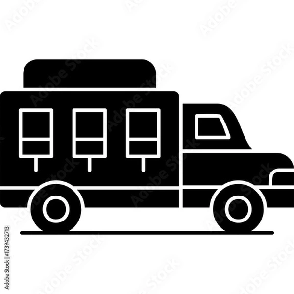 Fototapeta School Bus Icon Vector Element